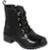 Bota Coturno Infantil Ortopasso Menina Verniz Croco - Preto