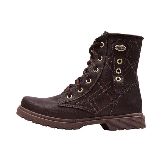 Bota Coturno Infantil Vest Fácil Flat Grugui Feminina - Café Menor preço em Bota Coturno Infantil Vest Fácil Flat Grugui Feminina - Café