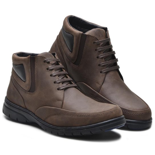 Bota Coturno Lookstock Cano Baixo Anatômica Masculina - Marrom Menor preço em Bota Coturno Lookstock Cano Baixo Anatômica Masculina - Marrom