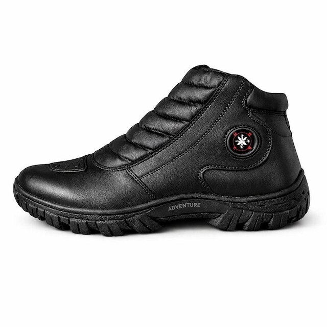 Bota Coturno Masculina Motoqueiro Adventure Solado Tratorado Com Biqueira Resistente