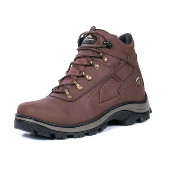Bota Coturno Masculina West Line Trilha Cano Alto Café - Marrom Menor preço em Bota Coturno Masculina West Line Trilha Cano Alto Café - Marrom