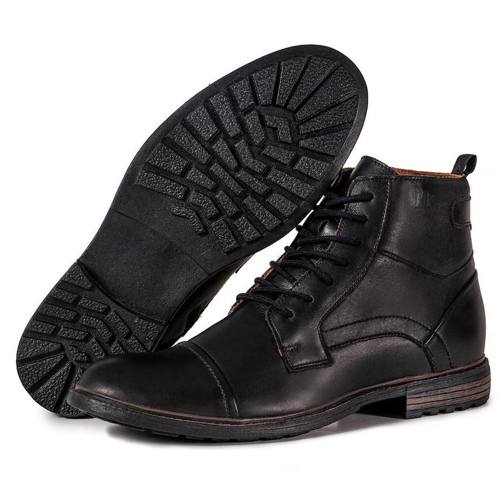 Bota Coturno Masculino Cano Médio Couro Confortável