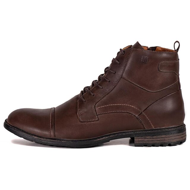 Bota Coturno Masculino Cano Médio Couro Confortável