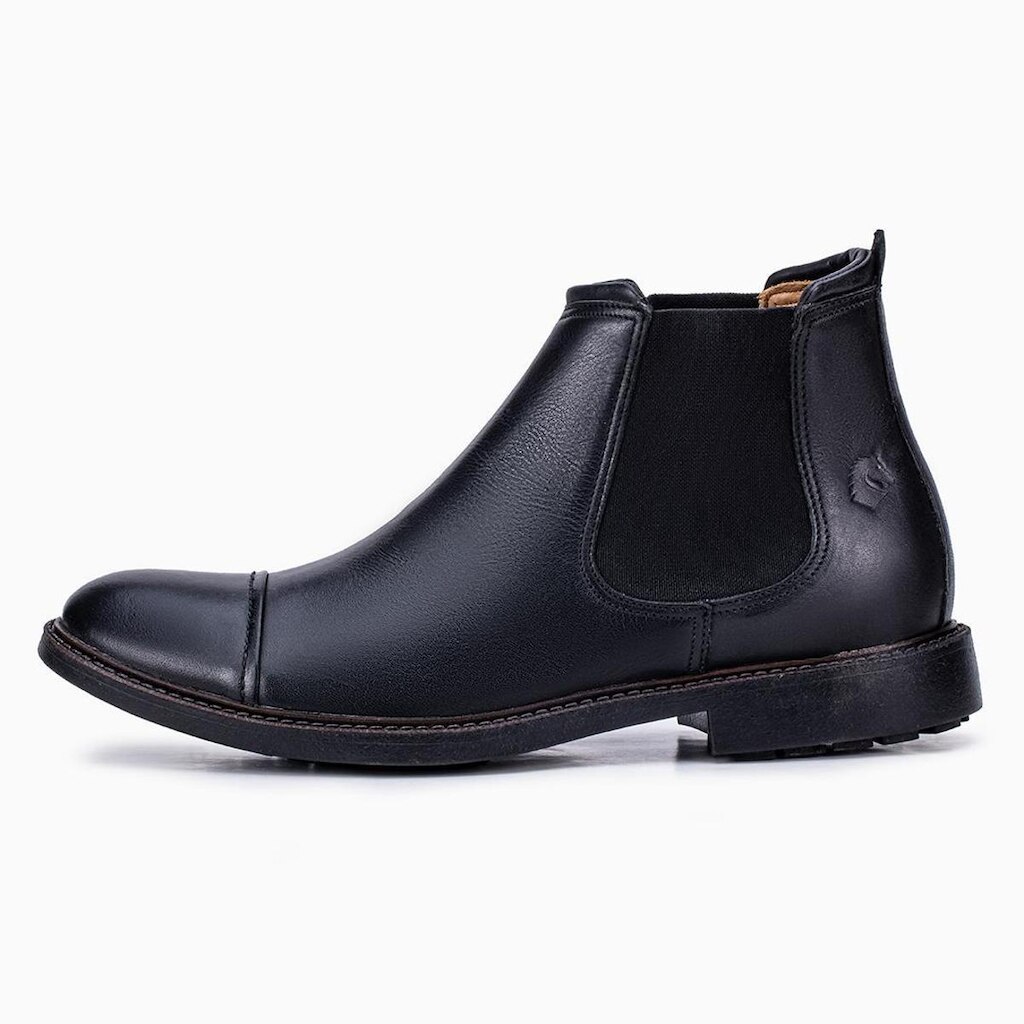 Bota Coturno Masculino Cano Médio Couro Detalhada