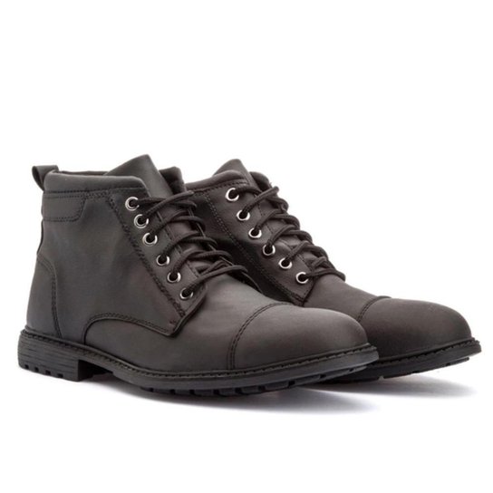 Bota Coturno Masculino Couro Artificial Classico De Amarrar - Preto é ruim? Bota Coturno Masculino Couro Artificial Classico De Amarrar - Preto é boa?