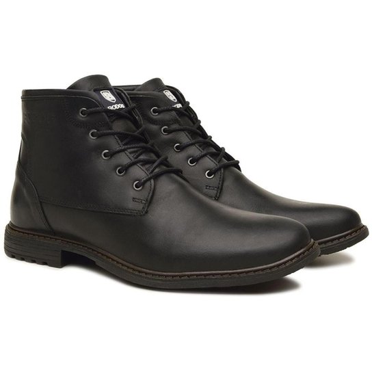 Bota Coturno Masculino Couro Macio Liso Cano Alto Casual - Preto Menor preço em Bota Coturno Masculino Couro Macio Liso Cano Alto Casual - Preto