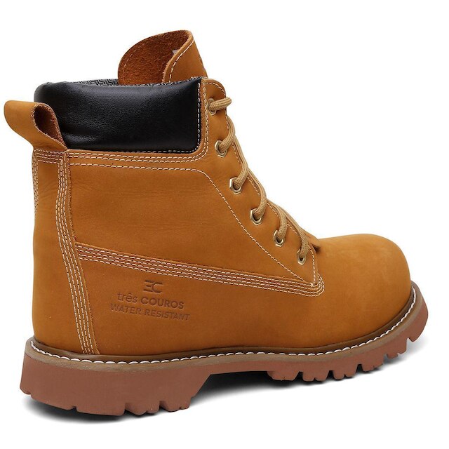 Bota Coturno Masculino em Couro Legítimo Resistente à Água
