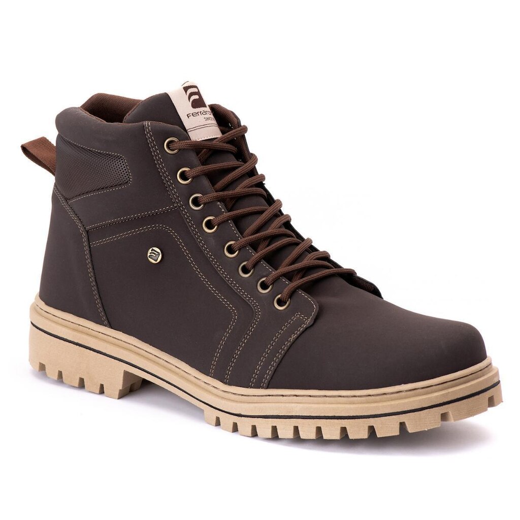 Bota Coturno Masculino Solado Resistente Cano Médio Confortável