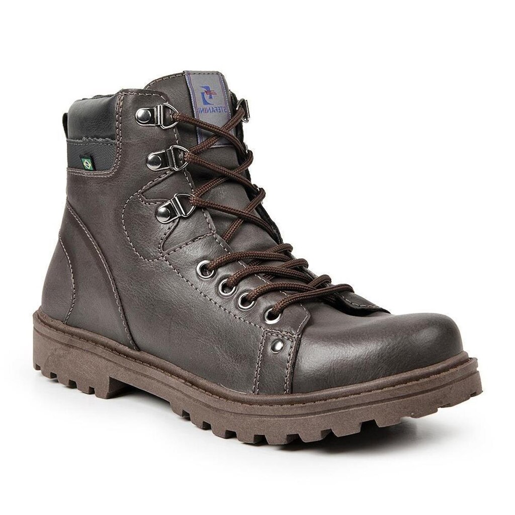Bota Coturno Masculino Tratorado Cadarço Cano Médio Conforto