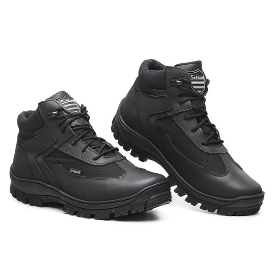 Bota Coturno Militar 980 Schiareli Em Couro - Preto Menor preço em Bota Coturno Militar 980 Schiareli Em Couro - Preto