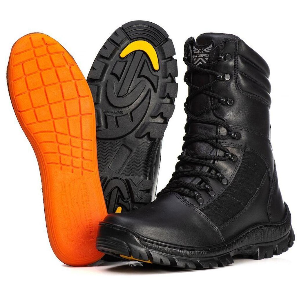 BOTA COTURNO MILITAR COURO SMITH PRETO