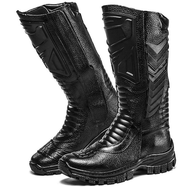 Bota Coturno Militar Tático Cano Alto Masculino Couro Legitimo