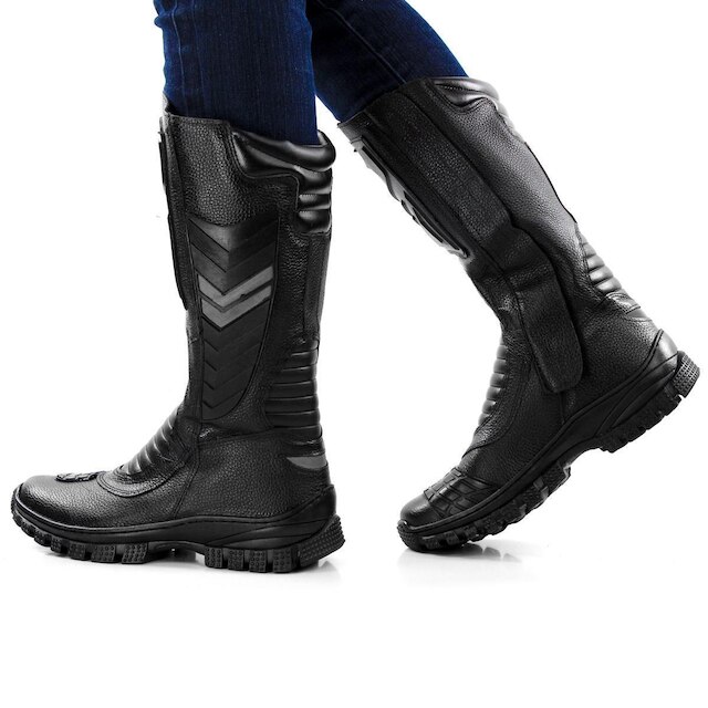 Bota Coturno Militar Tático Cano Alto Masculino Couro Legitimo