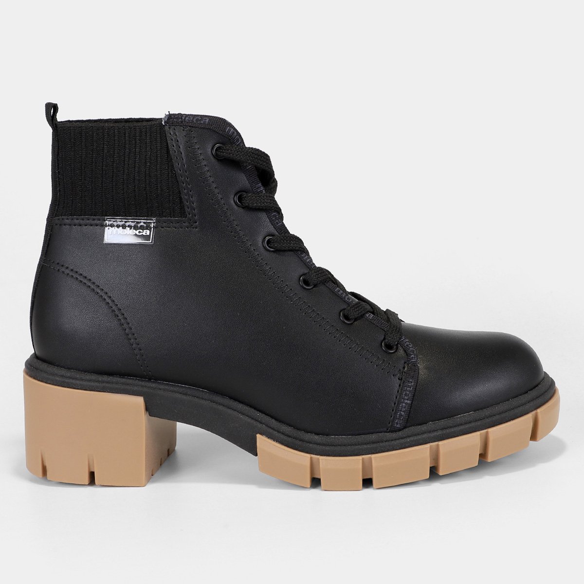 Bota Coturno Moleca Tratorada Malha Feminina Menor preço em Bota Coturno Moleca Tratorada Malha Feminina
