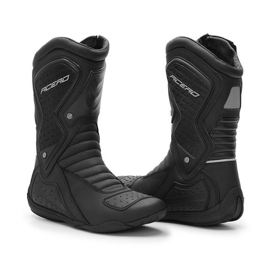Bota Coturno Motociclista Acero Speed Low Cano Alto Ziper - Preto Menor preço em Bota Coturno Motociclista Acero Speed Low Cano Alto Ziper - Preto