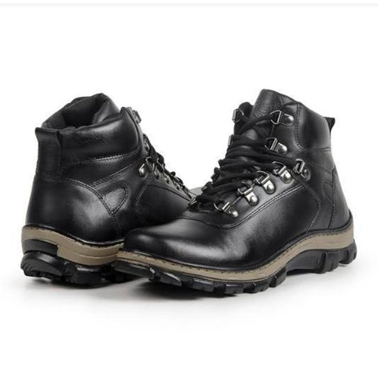 Bota Coturno Motociclista Masculino Trilha Adventure Trekking Radical Couro