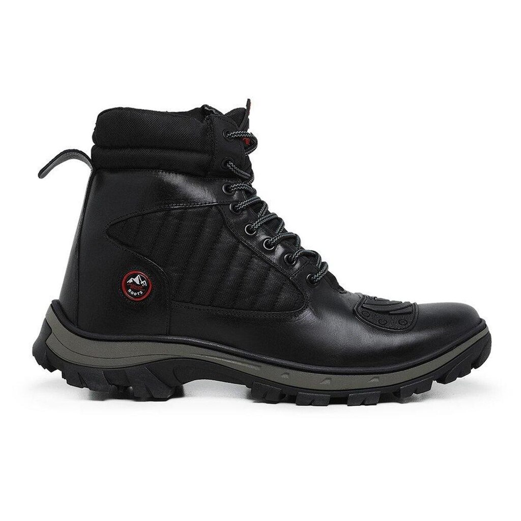 Bota Coturno Motorcycle Centuria Cano Alto Em Couro Preto