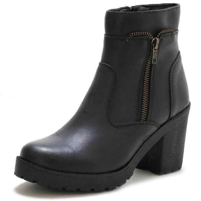 Bota Coturno Navit Tratorada Zíper Cano Curto - Preto Menor preço em Bota Coturno Navit Tratorada Zíper Cano Curto - Preto