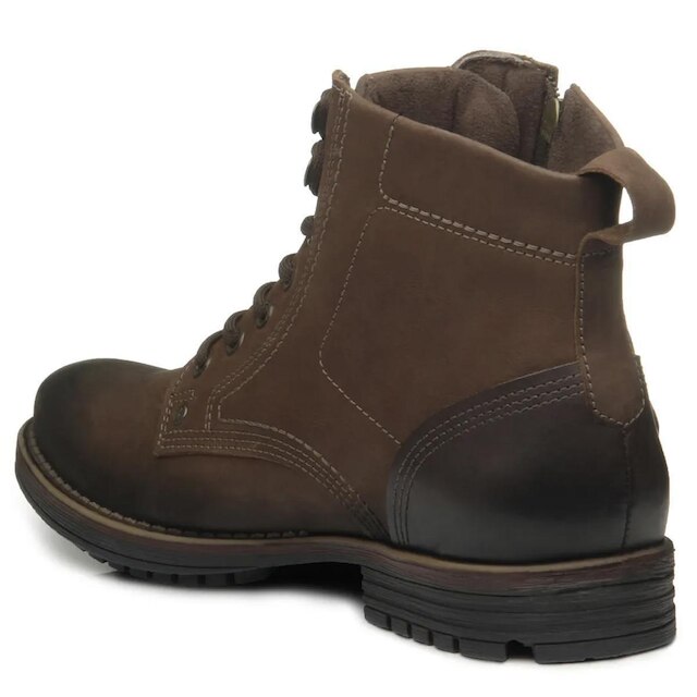 Bota Coturno Pegada Cano Médio Masculina Castanho
