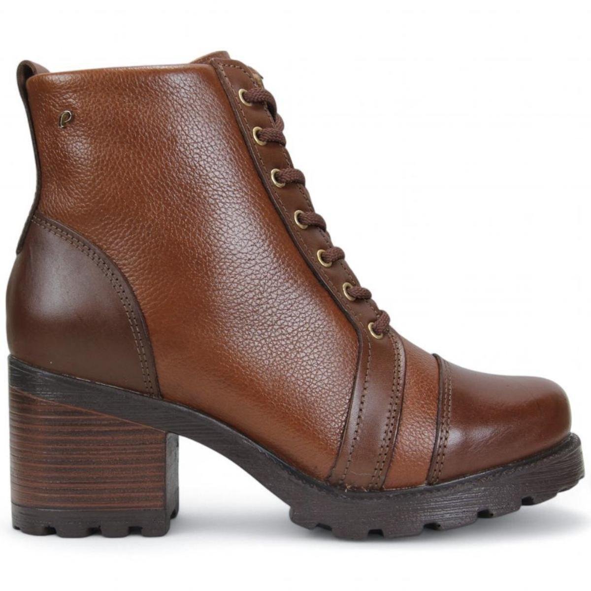Bota Coturno Pegada Couro 281312 Feminino Menor preço em Bota Coturno Pegada Couro 281312 Feminino
