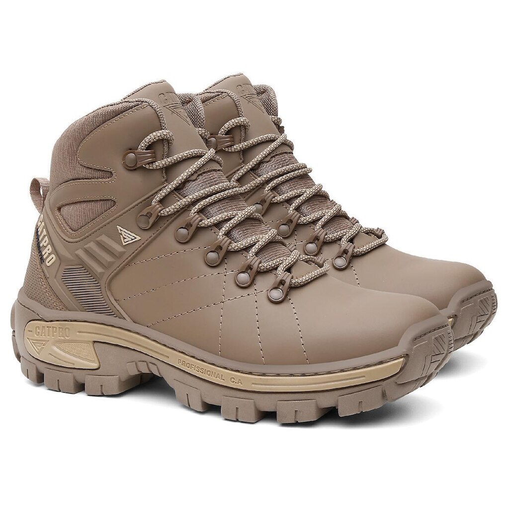Bota Coturno Profissional CATPRO em Couro Legítimo com Solado Seguro para Serviço Pesado e Aventura