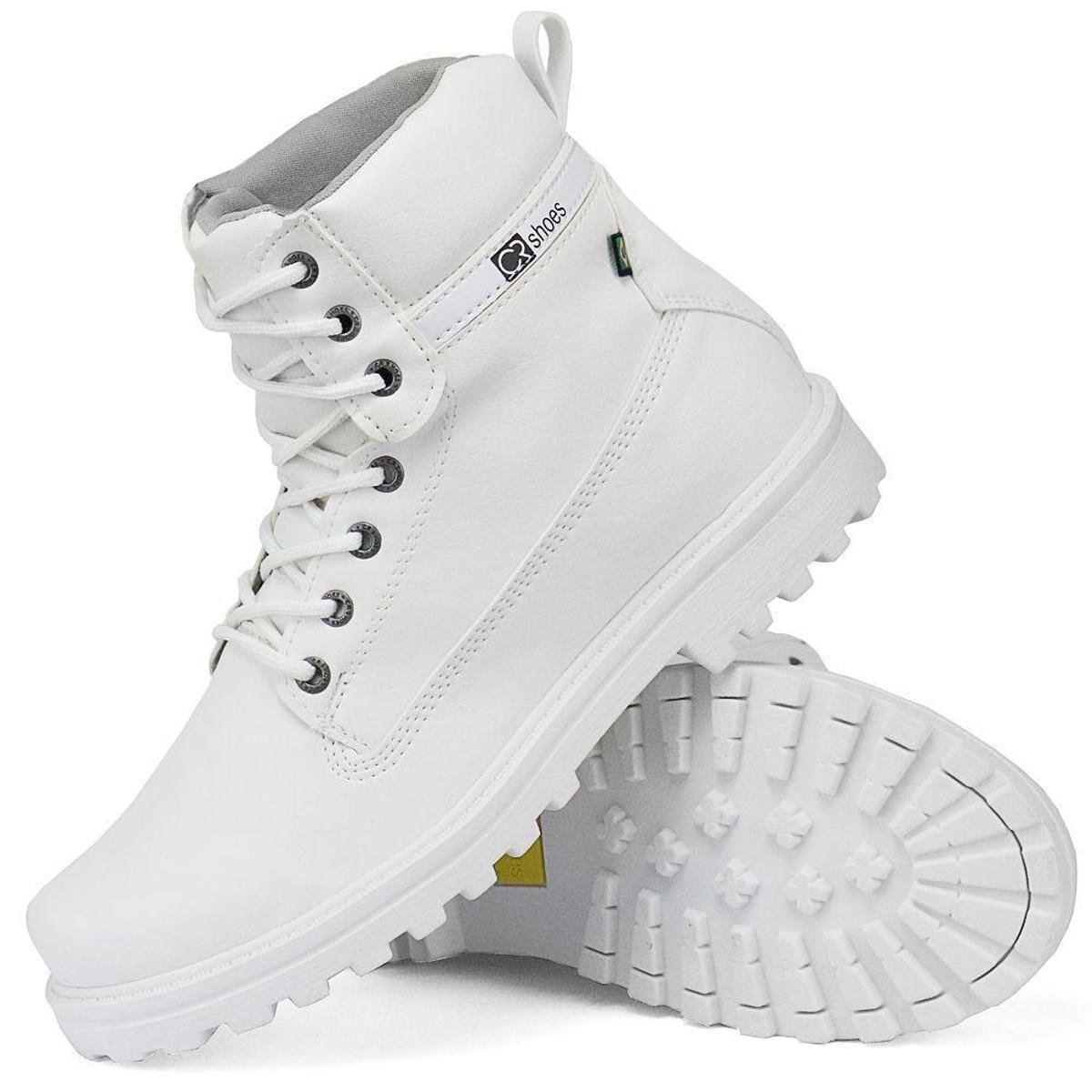 Bota Coturno Casual Tratorado SapatoFran Cano Médio Masculino - Branco |  Netshoes