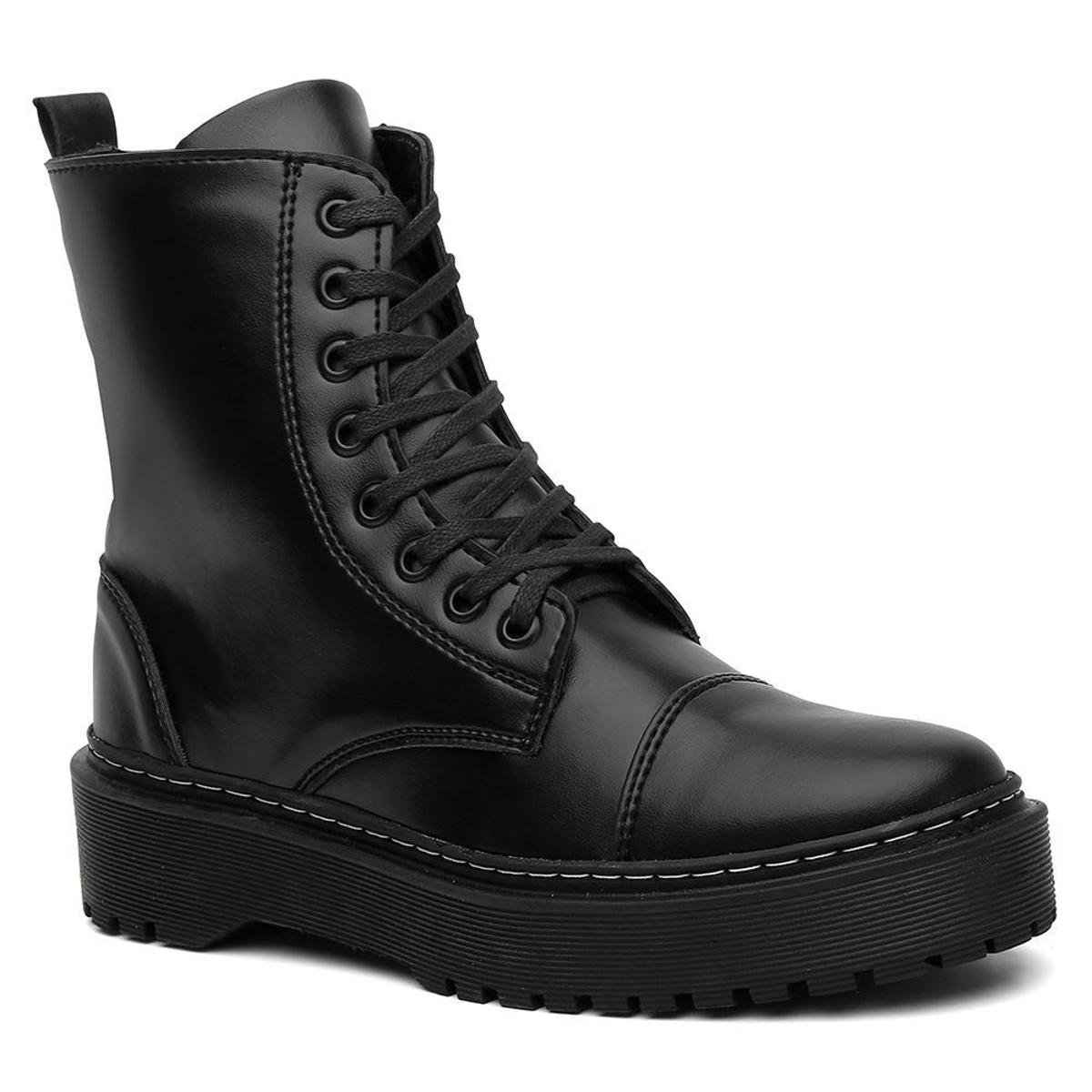 Bota Coturno Tratorada Feminina Comfort Menor preço em Bota Coturno Tratorada Feminina Comfort