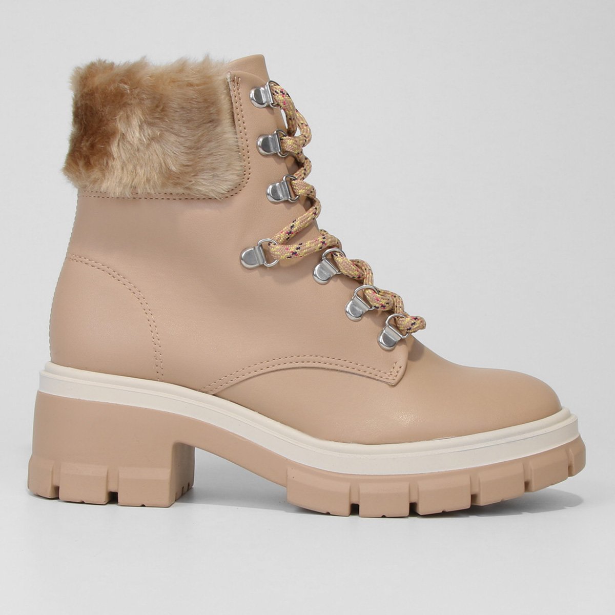 Bota Coturno Vizzano Tratorada Pelo Feminina Menor preço em Bota Coturno Vizzano Tratorada Pelo Feminina
