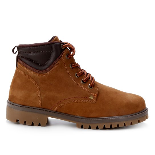 Bota Coturno Walkabout Couro Tratorada Masculina - Caramelo Menor preço em Bota Coturno Walkabout Couro Tratorada Masculina - Caramelo