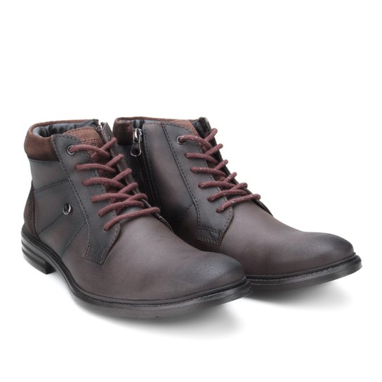 Bota Couro Cano Curto Mariner Alaska Masculina - Café Menor preço em Bota Couro Cano Curto Mariner Alaska Masculina - Café