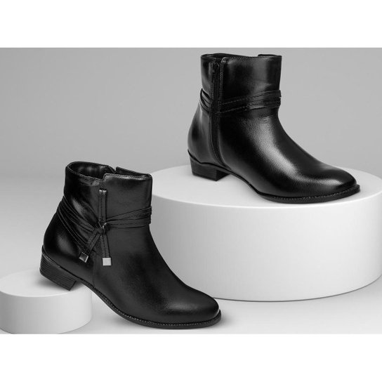 Bota Couro Cano Curto Valentina K Salto Baixo Feminina - Preto é ruim? Bota Couro Cano Curto Valentina K Salto Baixo Feminina - Preto é boa?