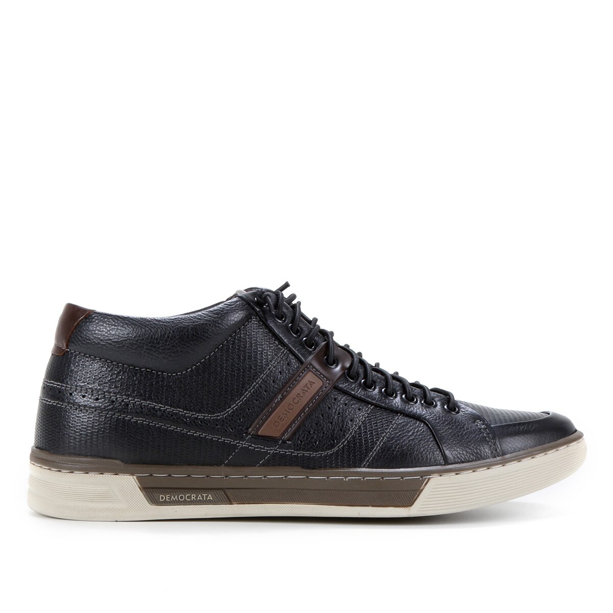 Bota Couro Democrata Denim Blend Masculina - Preto+Marrom | Netshoes