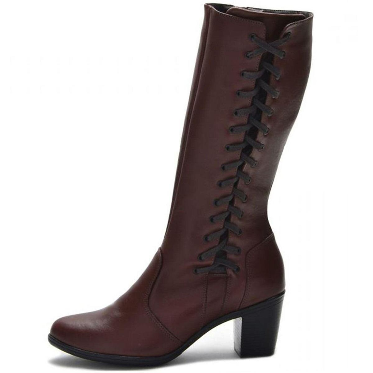 comprar bota de couro feminina