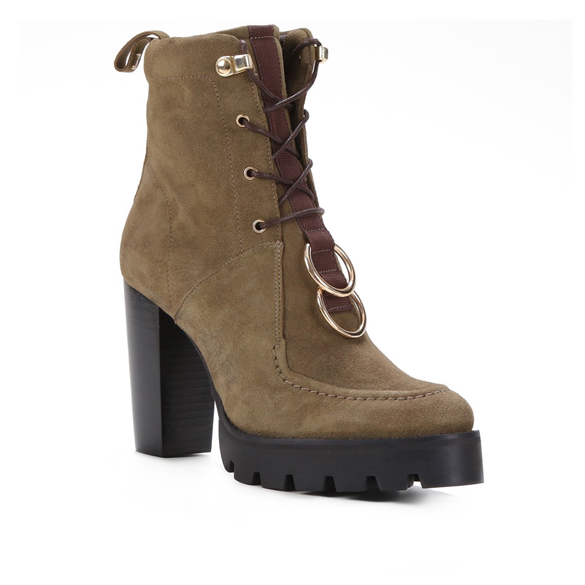 Bota Couro Santa Lolla Camurça Cabra Cano Médio Feminina - 1