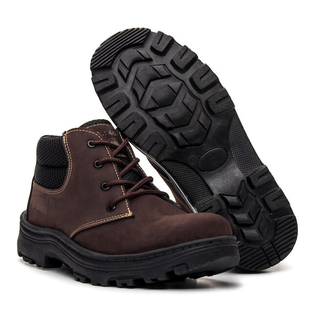 Bota Couro Segurança EPI CA Trabalho Adventure Boots - Marrom | Netshoes