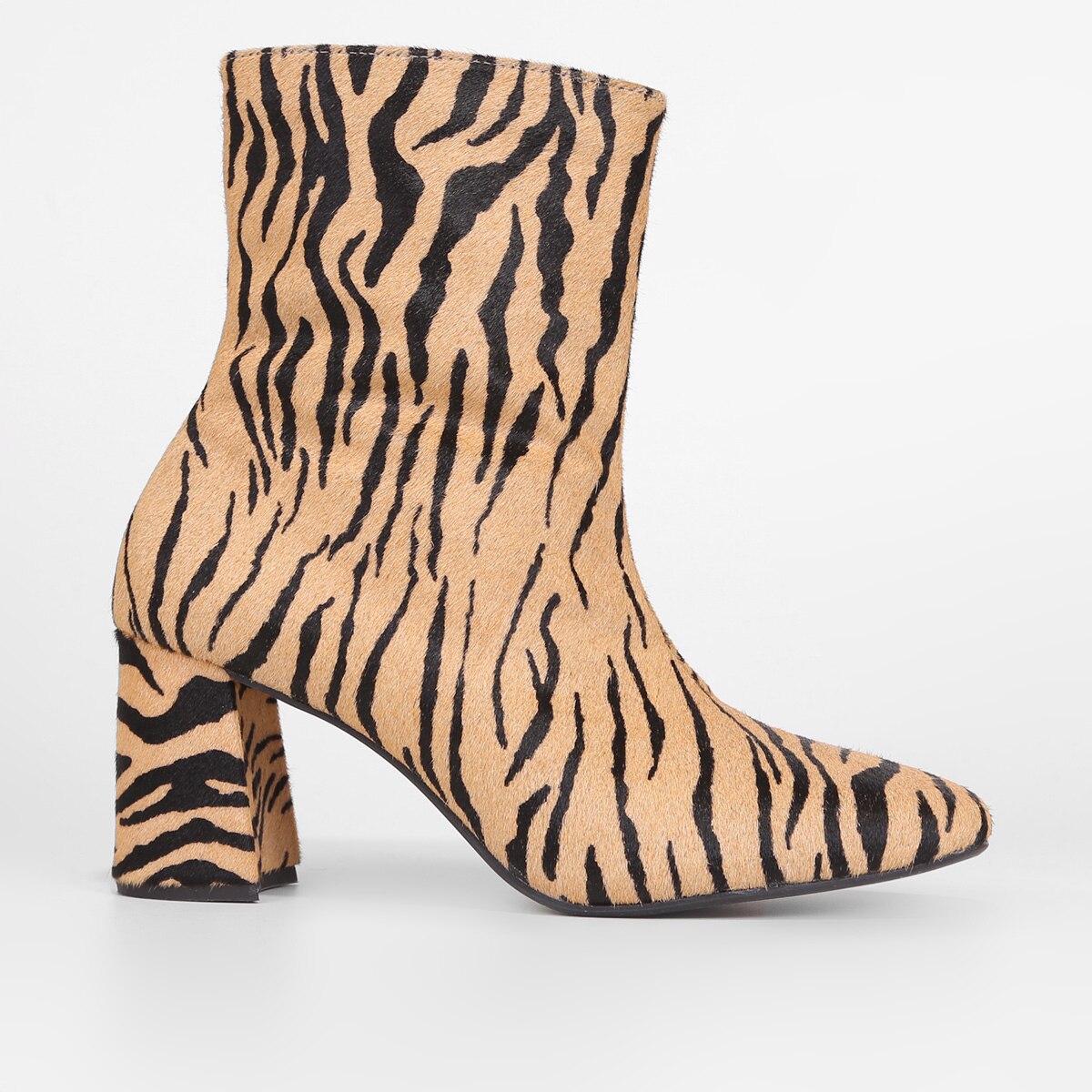 Bota Couro Shoestock Pelo Animal Print Feminina - 1