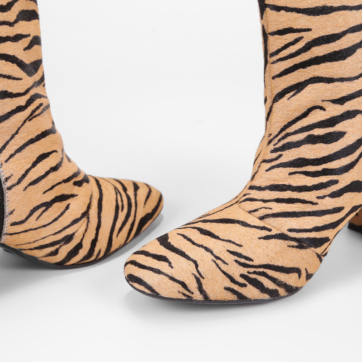 Bota Couro Shoestock Pelo Animal Print Feminina - 2