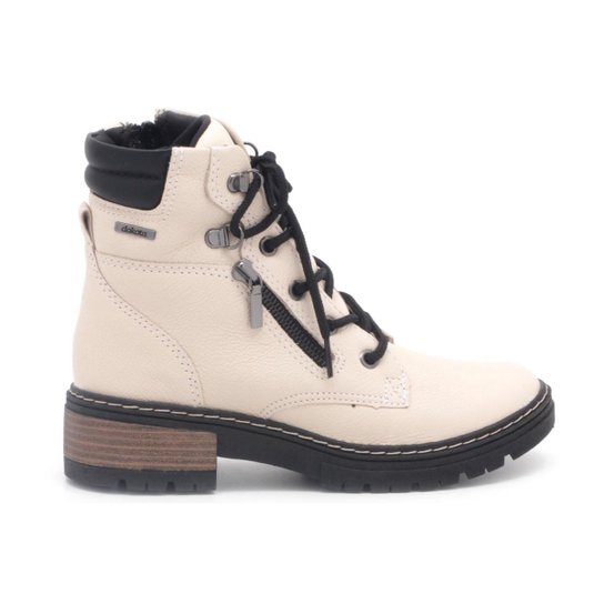 Bota Dakota Coturno Couro Zíper Tratorado Feminino G4382 - Creme Menor preço em Bota Dakota Coturno Couro Zíper Tratorado Feminino G4382 - Creme