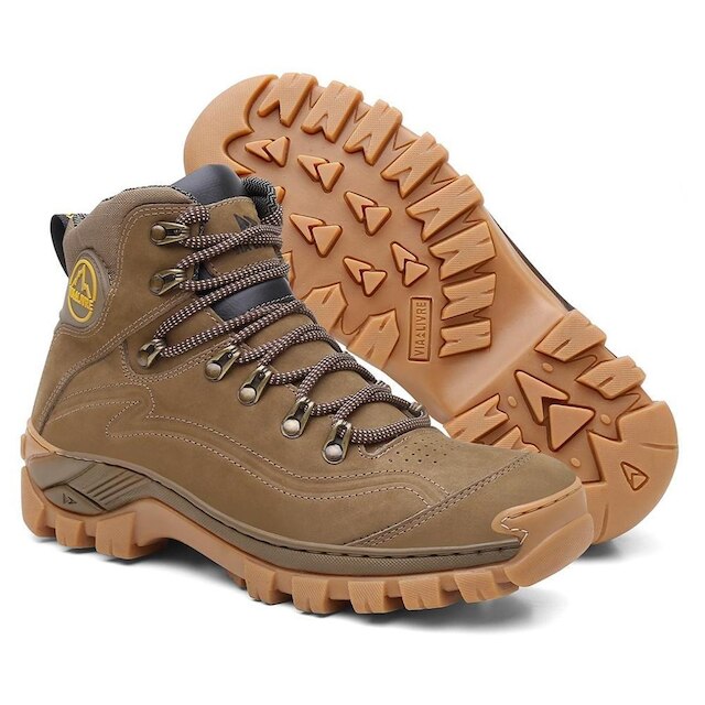Bota de Couro Masculina Adventure Com C.A. Trilha Antiderrapante