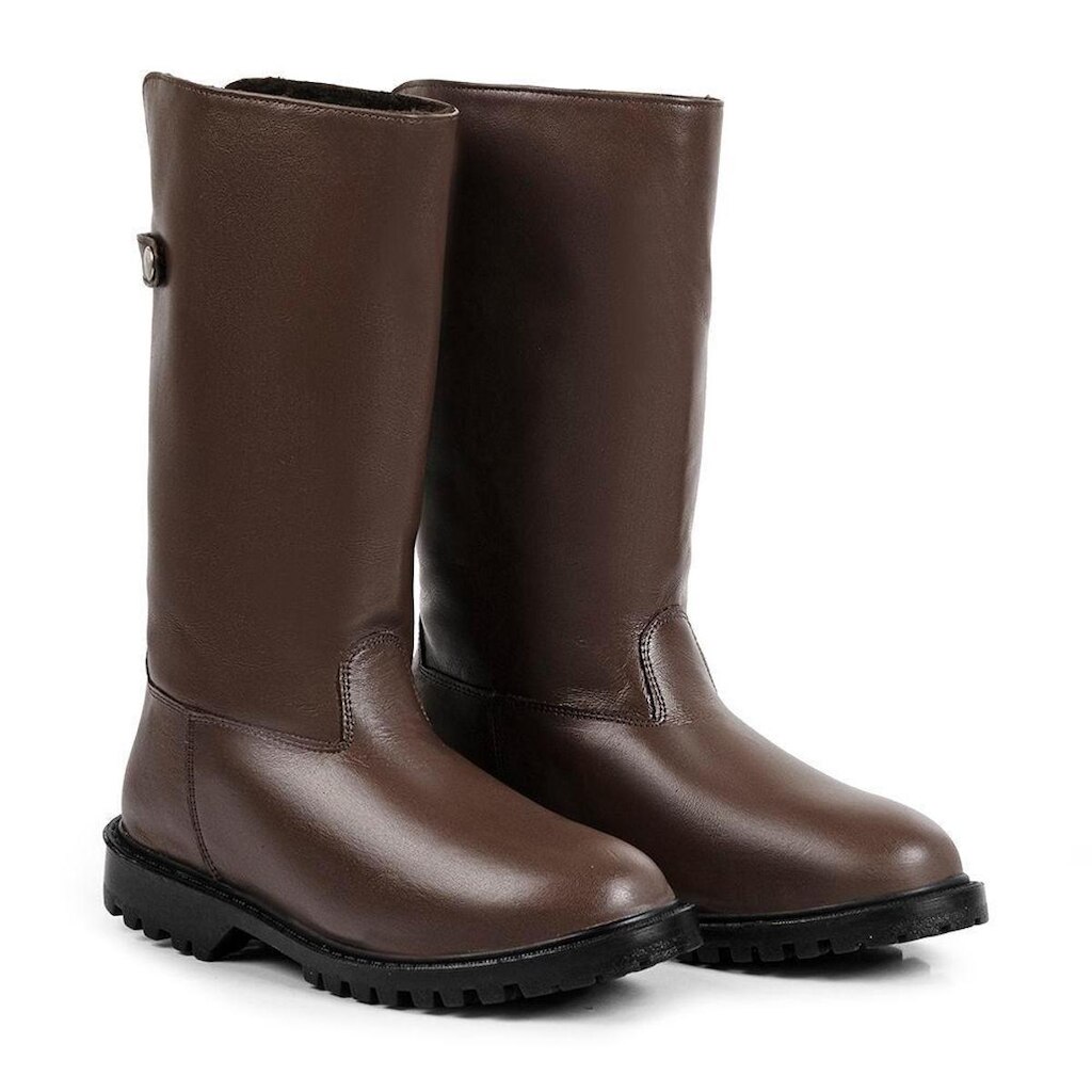 Bota De Frio E Neve - Couro Nobre, Forrada E Impermeavel - Munique Marrom Chocolate