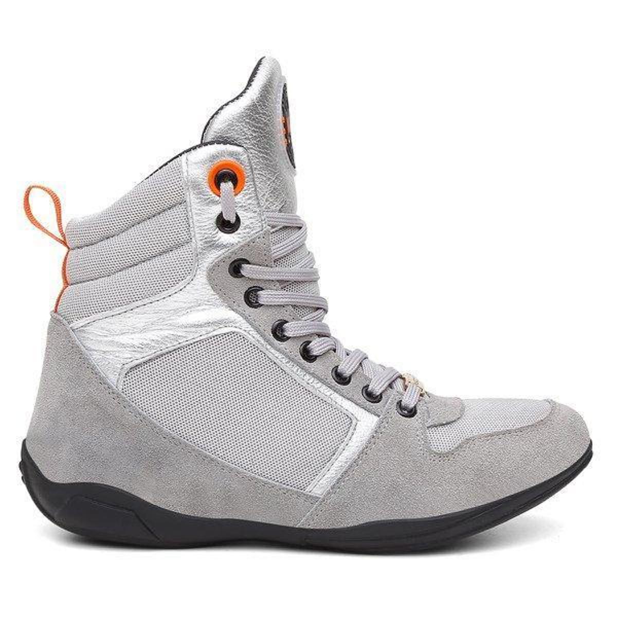 BOTA DE TREINO FEMININA BOTINHA ACADEMIA CANO ALTO - Cinza | Netshoes