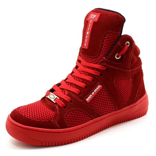 Bota De Treino Feminina Top Fitness Stiff Em Couro Academia - Vermelho Menor preço em Bota De Treino Feminina Top Fitness Stiff Em Couro Academia - Vermelho