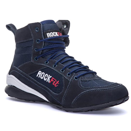 Bota de treino rock fit work out couro Masculino - Marinho Menor preço em Bota de treino rock fit work out couro Masculino - Marinho