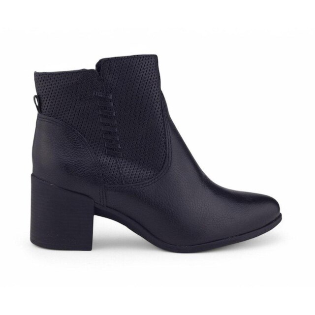 Bota Feminina Bottero 346916 Couro Cano Baixo Burnish - Preto | Netshoes