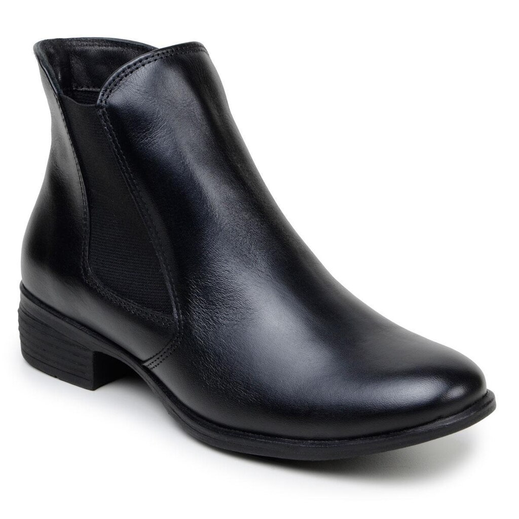 Bota Feminina Cano Curto Couro Calce Facil Macia Original