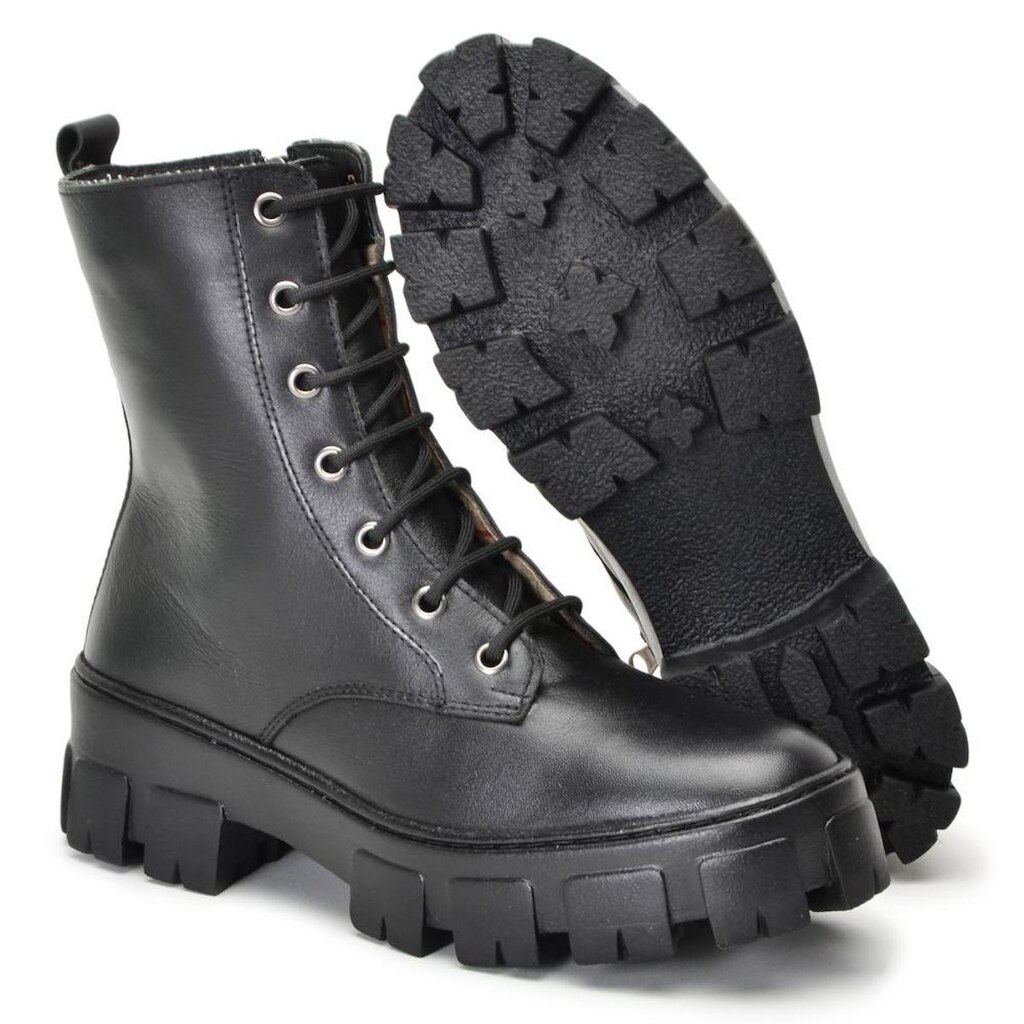 Bota Feminina cano curto couro forrada AE44 - CLA