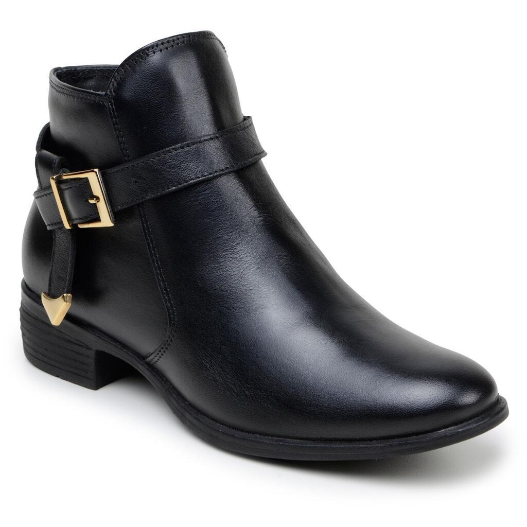 Bota Feminina Cano Curto Couro Macia Original