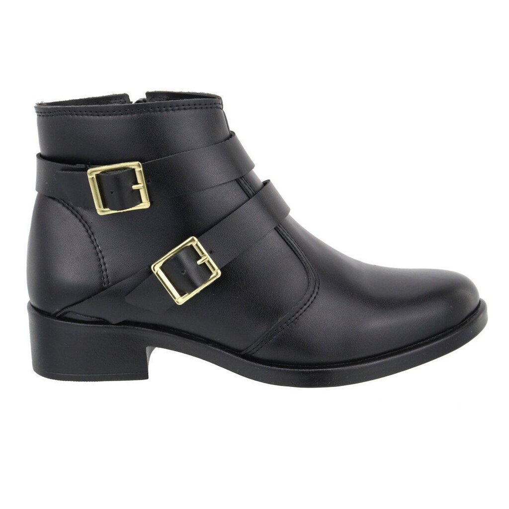 Bota Feminina Cano Curto Fivela Dupla