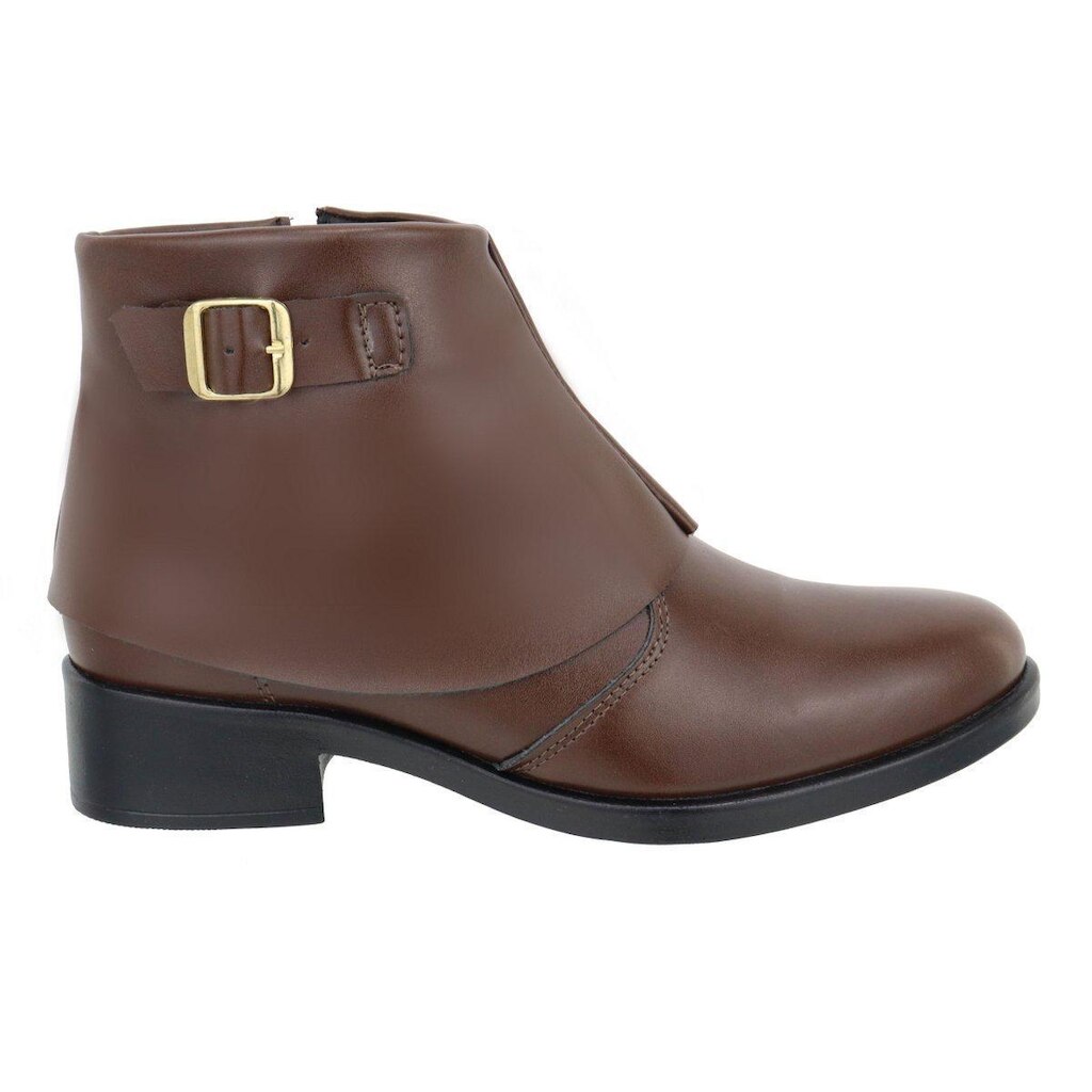 Bota Feminina Cano Curto Moderna Sobreposta