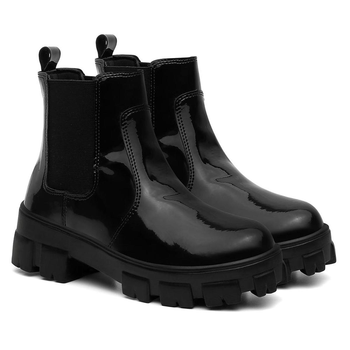Bota Feminina Cano Curto Tratorada Salto Baixo Chelsea Menor preço em Bota Feminina Cano Curto Tratorada Salto Baixo Chelsea
